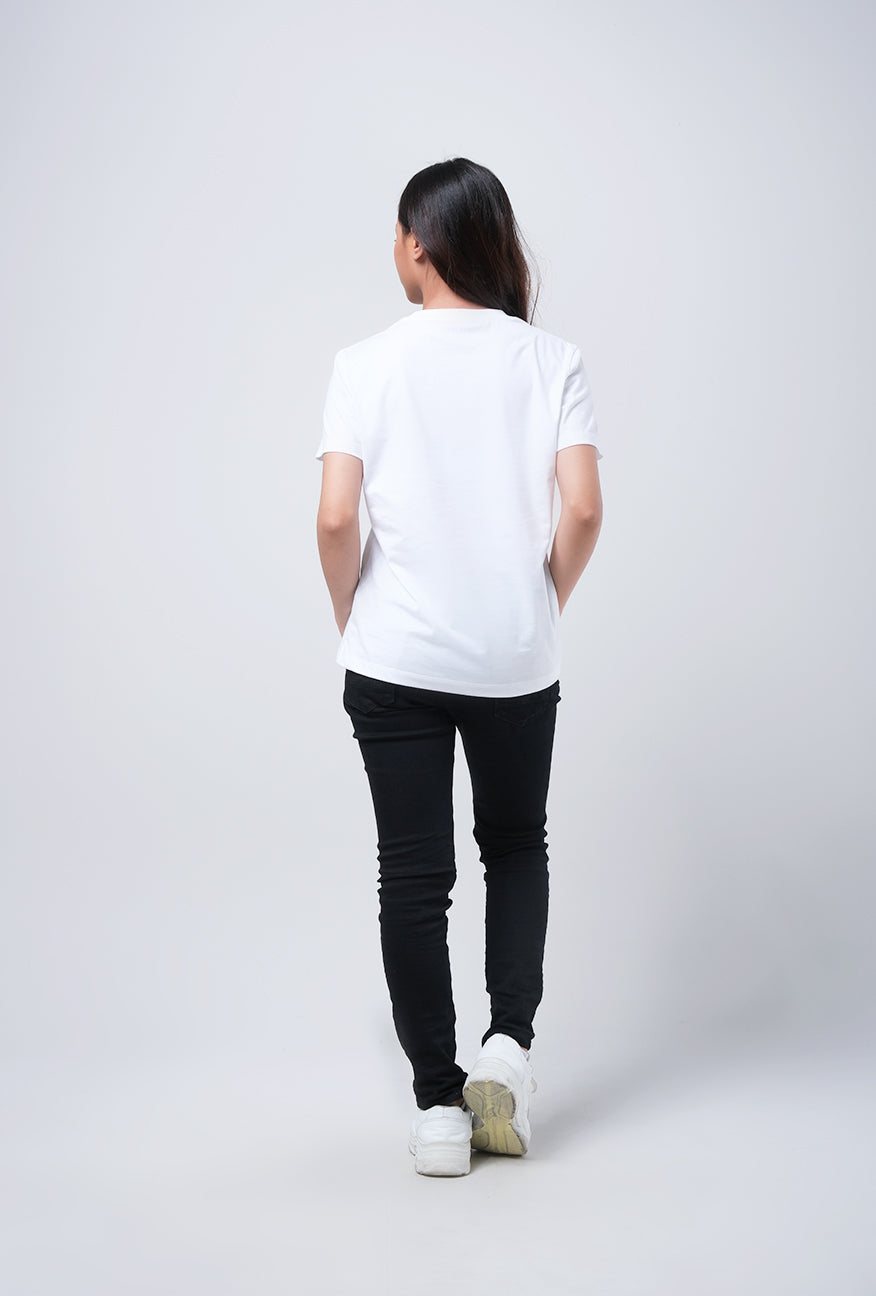 T-Shirt Basic Lengan Pendek Jade Offwhite