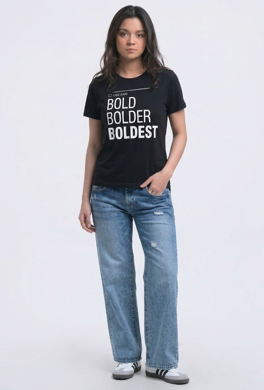 T-Shirt Lengan Pendek Stop Black
