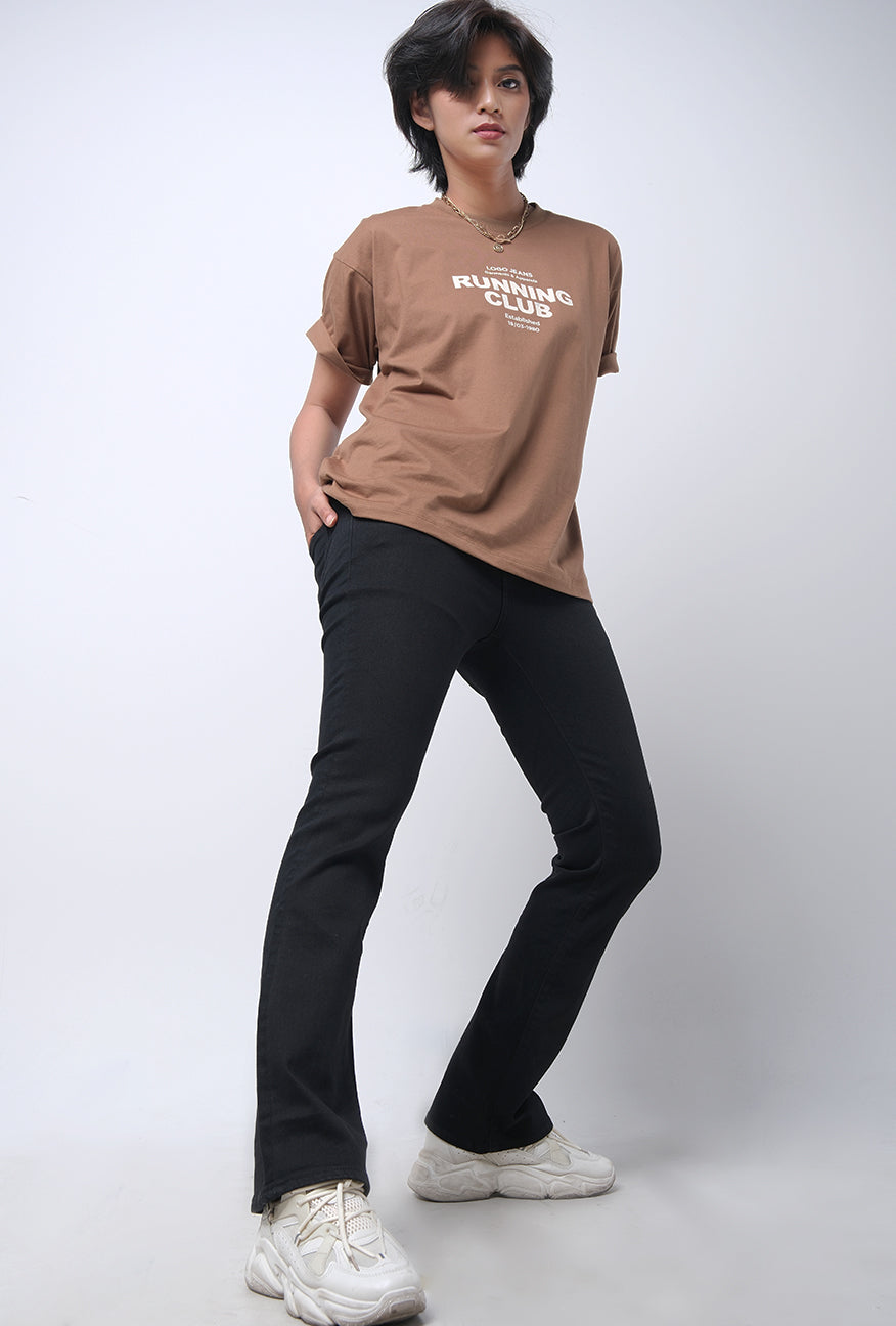 T-Shirt Oversized Lengan Pendek Edrea Brown