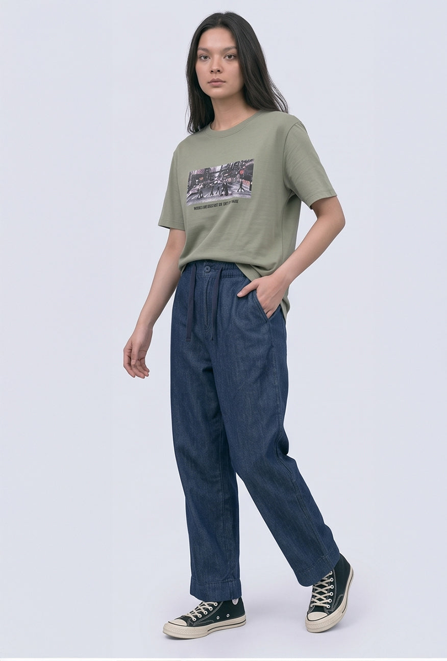 Celana Panjang Regular Nicoline Dark Blue