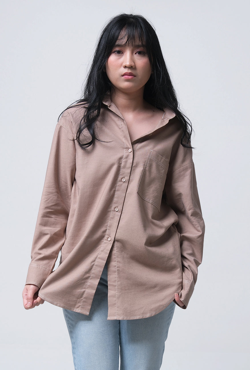 Kemeja Lengan Panjang Cala Brown