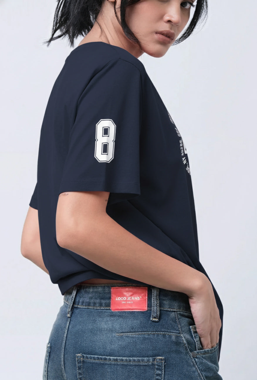 T-Shirt Lengan Pendek Regular Fridia Navy