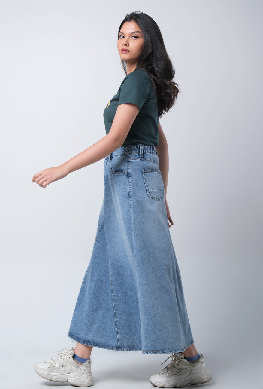 Rok Panjang Luna Light Blue