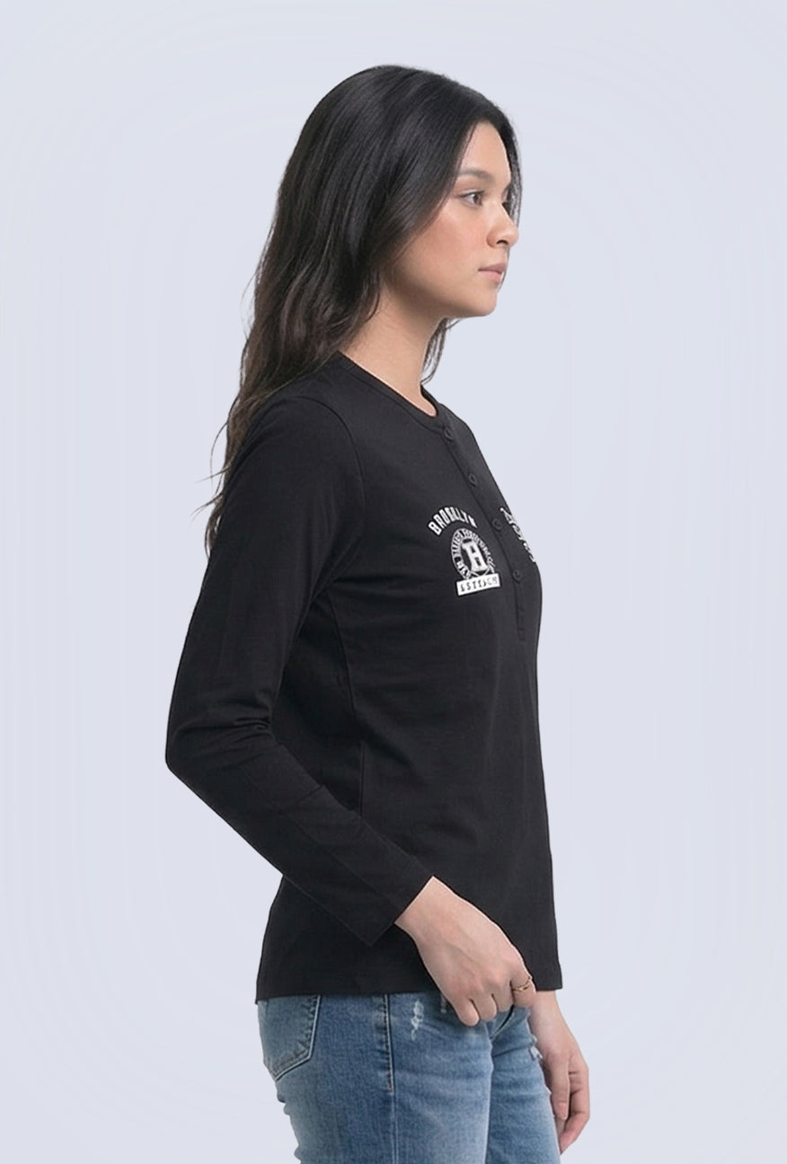 T-Shirt Lengan Panjang Mesh Black