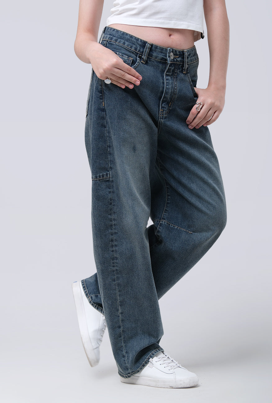 Jeans Barrel Sora Medium Blue