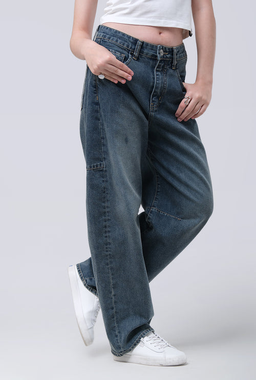 Jeans Barrel Sora Medium Blue