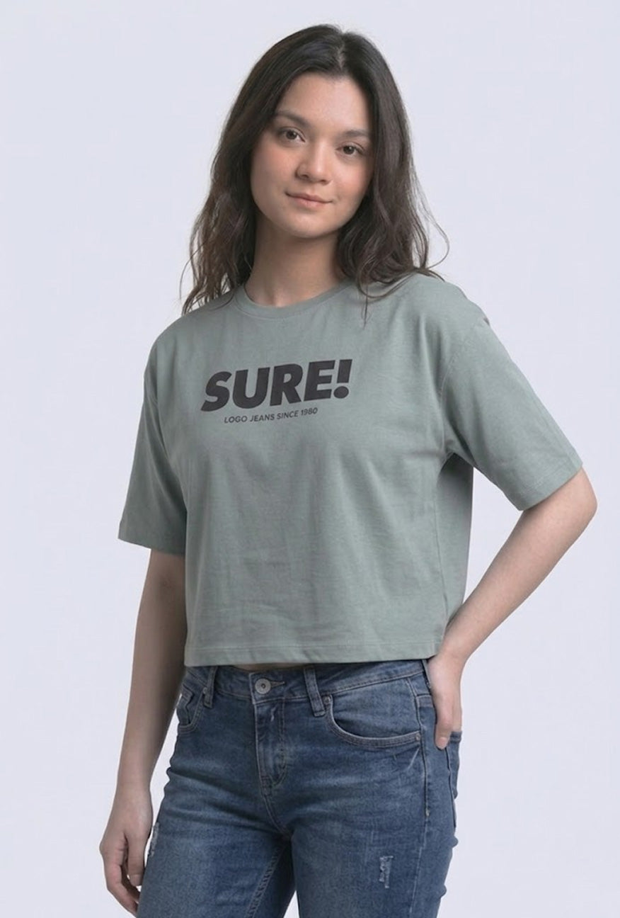T-Shirt Lengan Pendek Talia Dusty Green