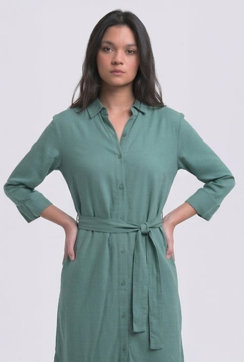 Dress Lengan Panjang Prisy Dusty Green