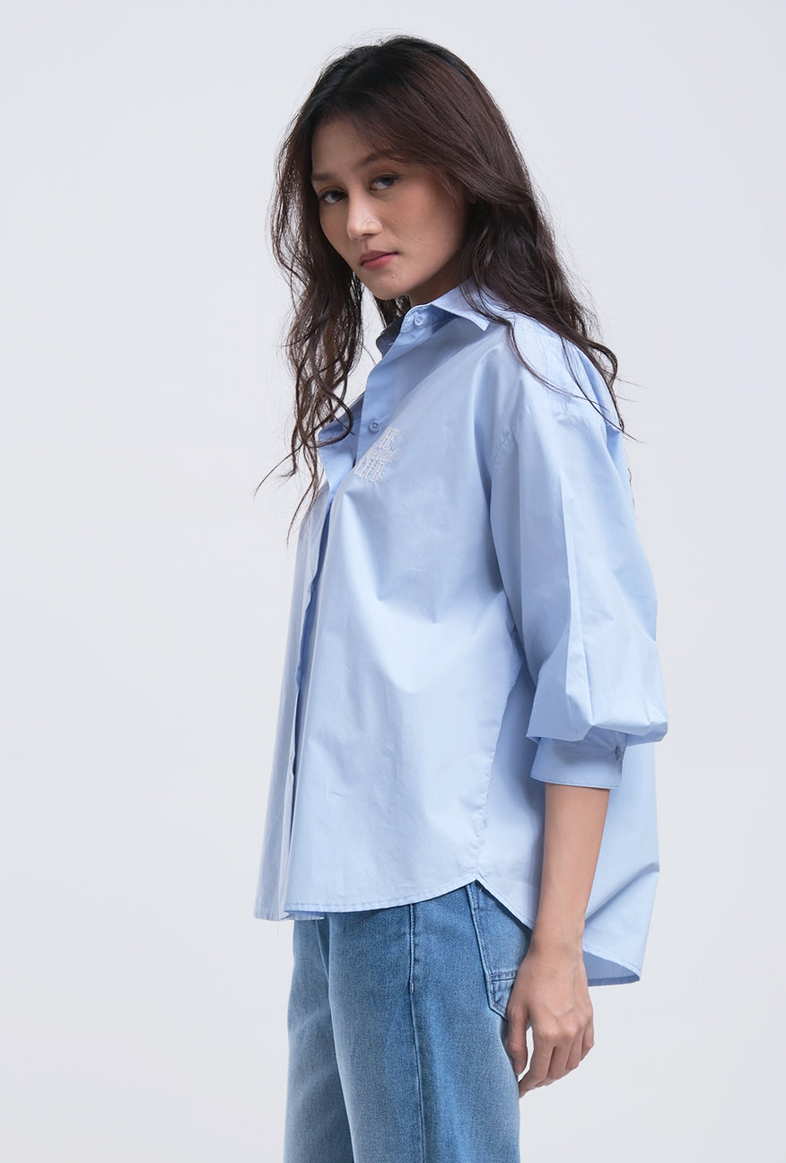 Kemeja Lengan Panjang Naveela Light Blue