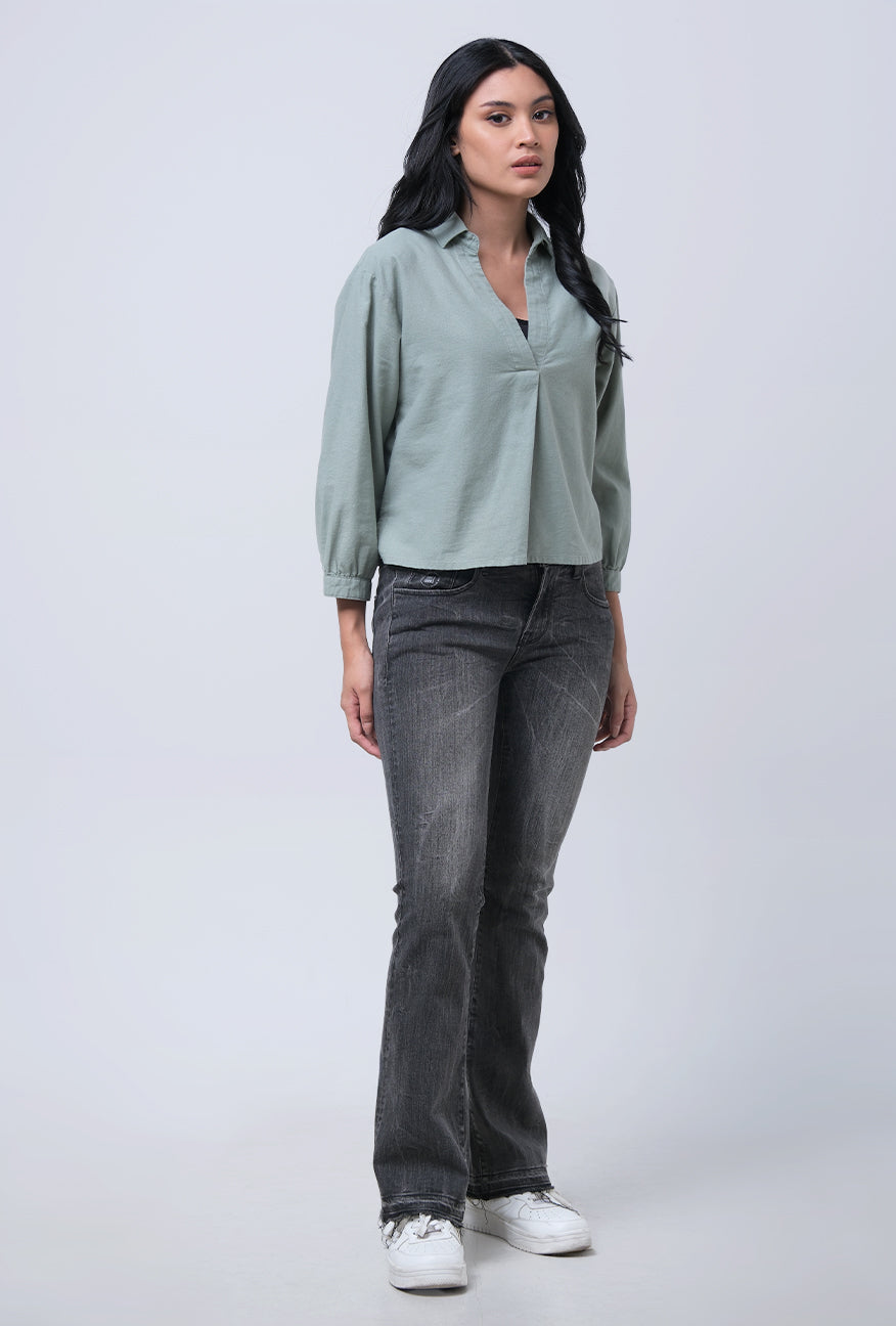 Kemeja Lengan Panjang Zeea Sage Shirt Exclusive Online