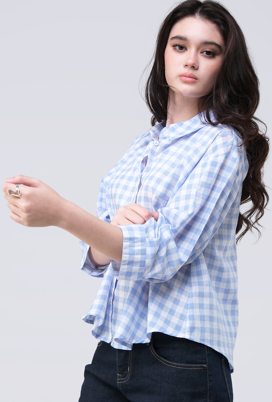 Kemeja Zyala Blue White