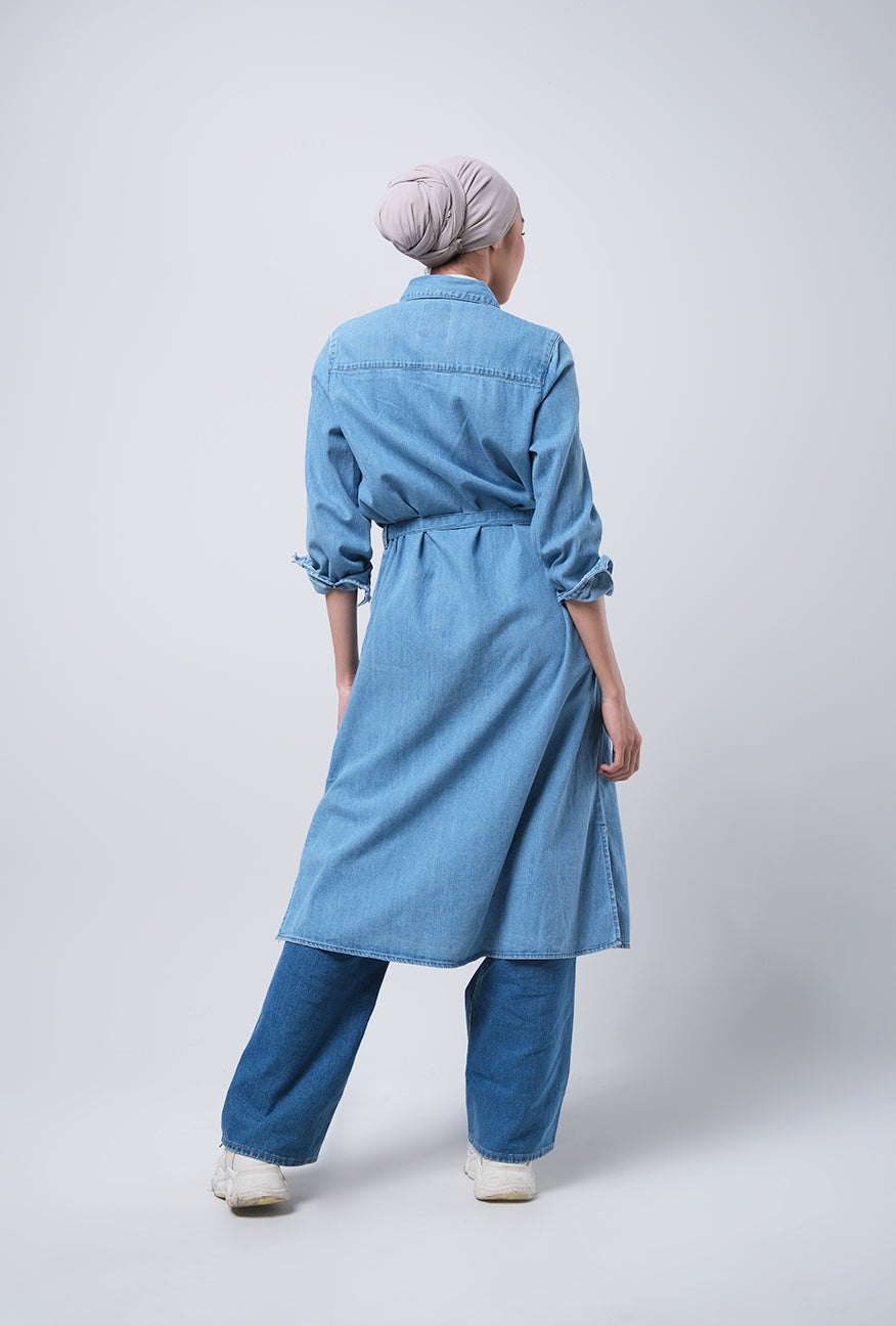 Dress Denim Lingga Medium Blue