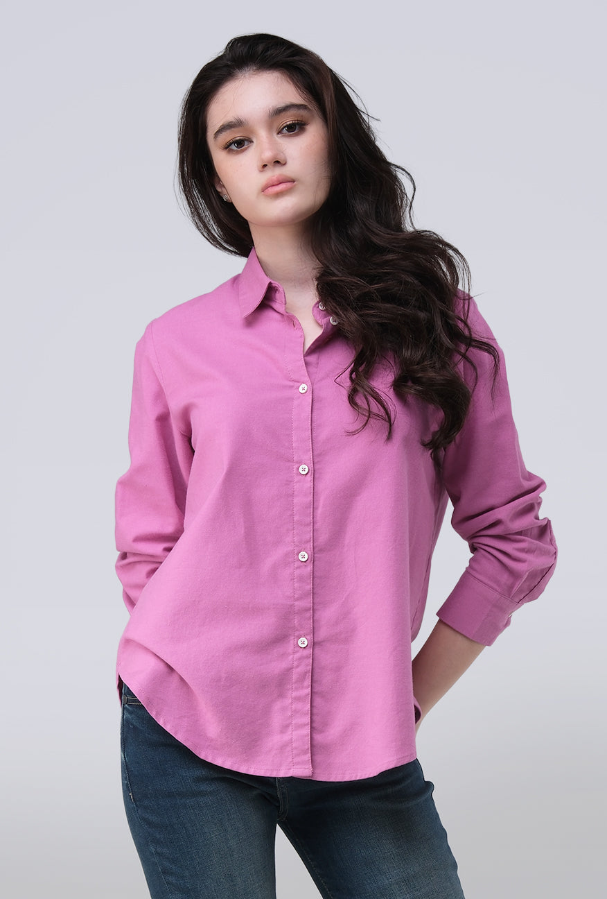 Kemeja Lengan Panjang Mellie Orchid Purple