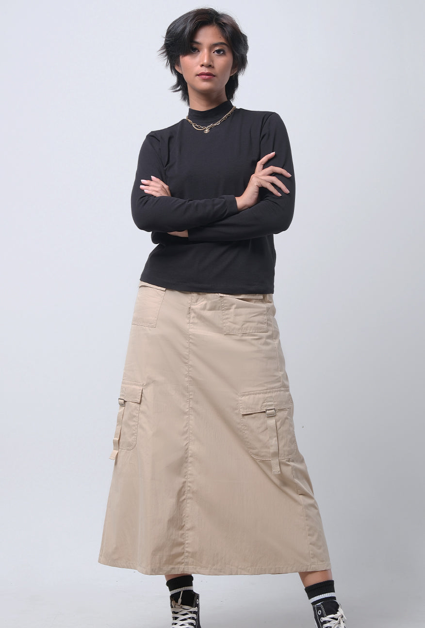 Rok Panjang Kehlani Khaki Long Skirt