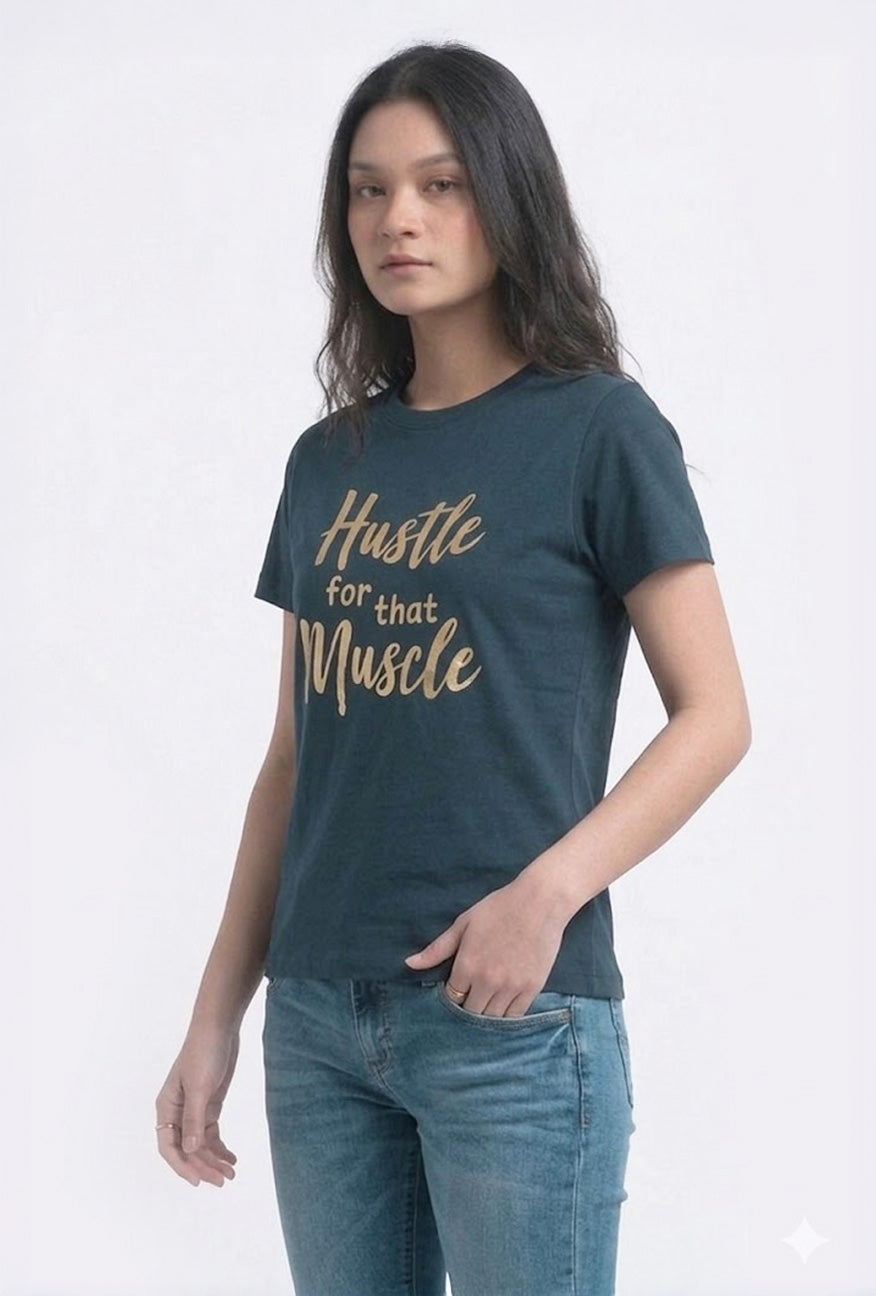 T-Shirt Lengan Pendek Muscle Dark Green