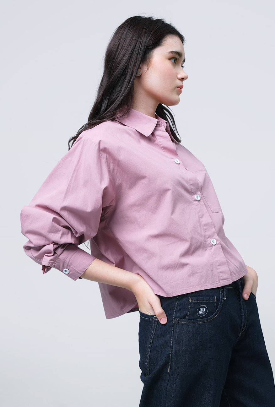 Kemeja Lengan Panjang Selra Pink Exclusive Online