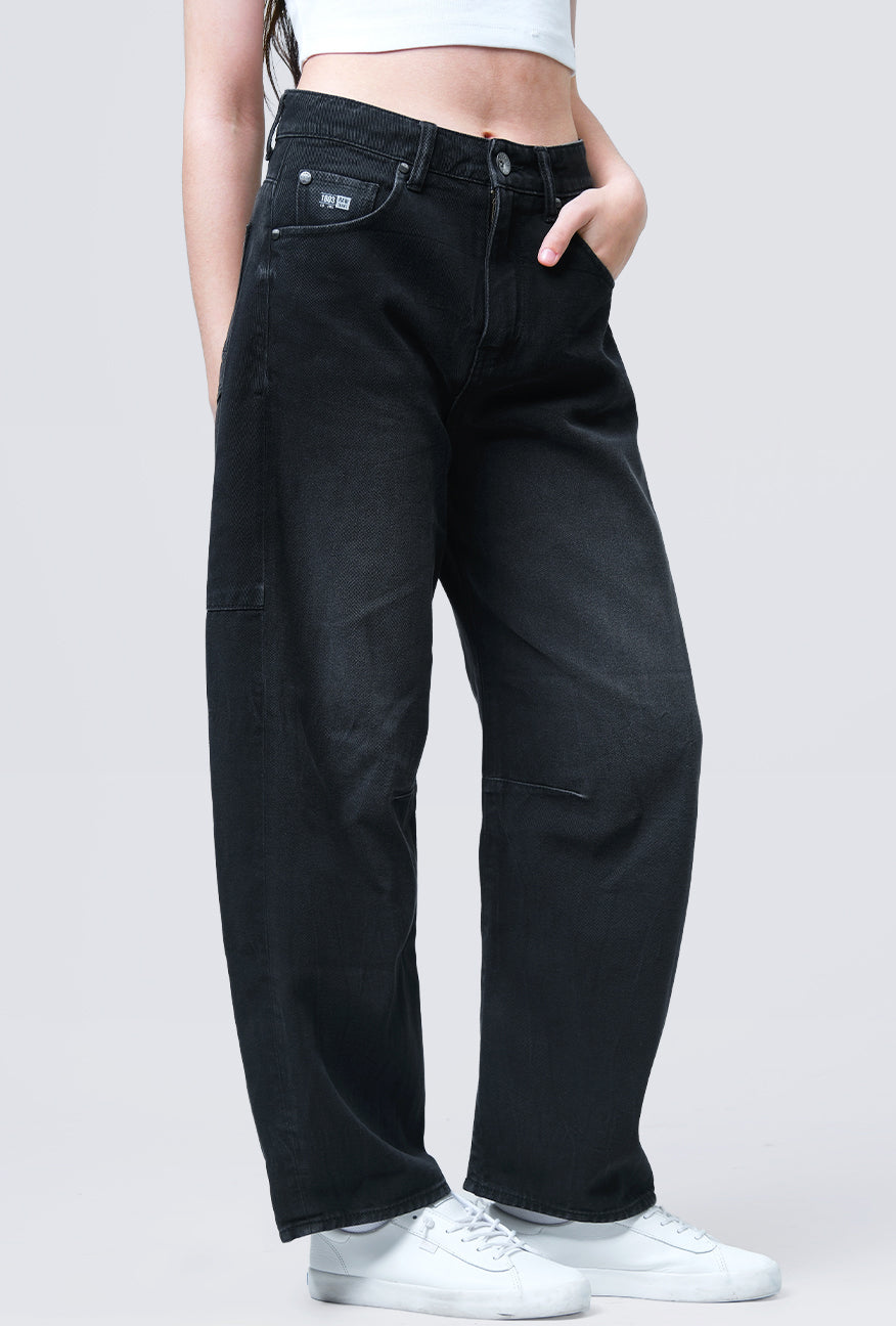 Jeans Barrel Sora Dark Grey