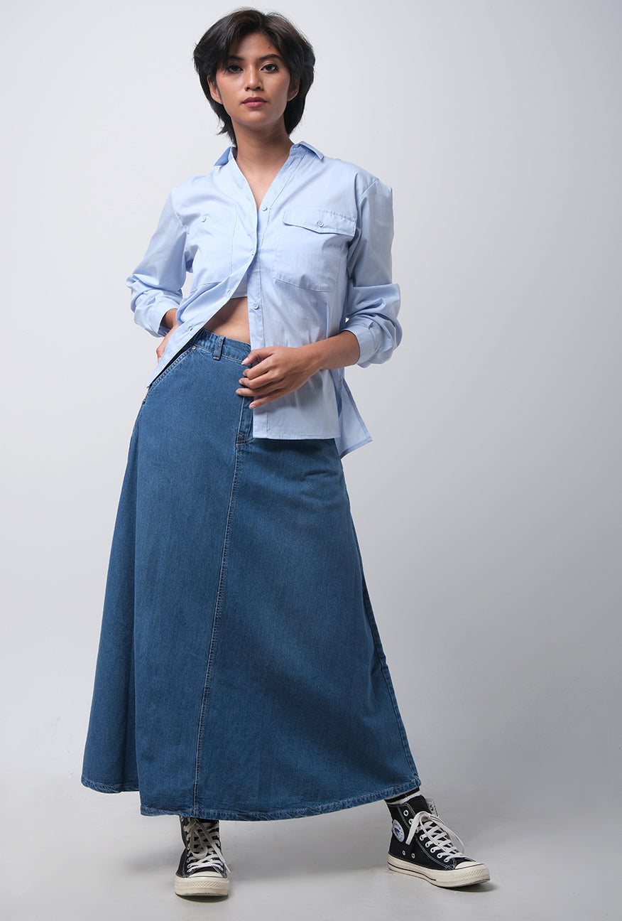 Denim Skirt Grace Medium Blue