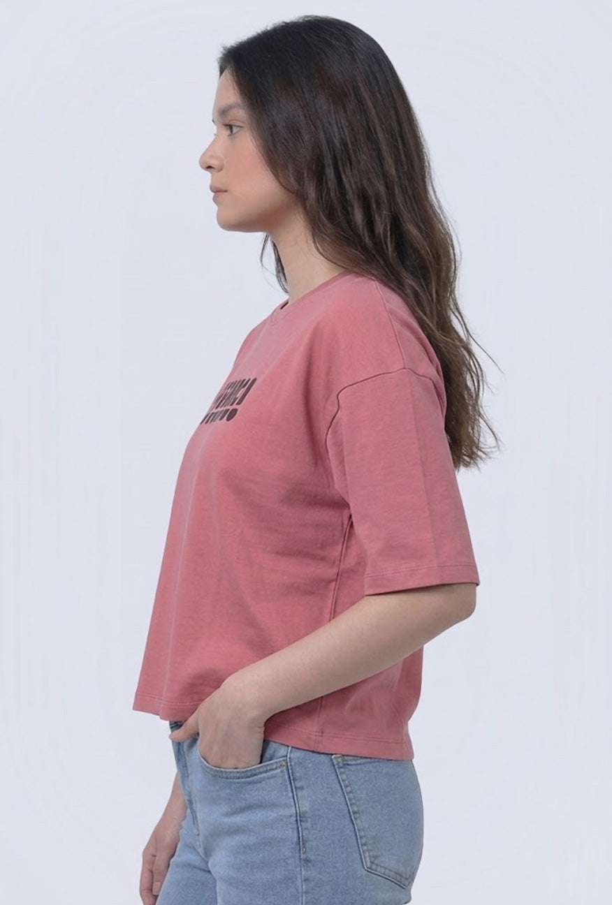 T-Shirt Lengan Pendek Talia Mineral Red Pink