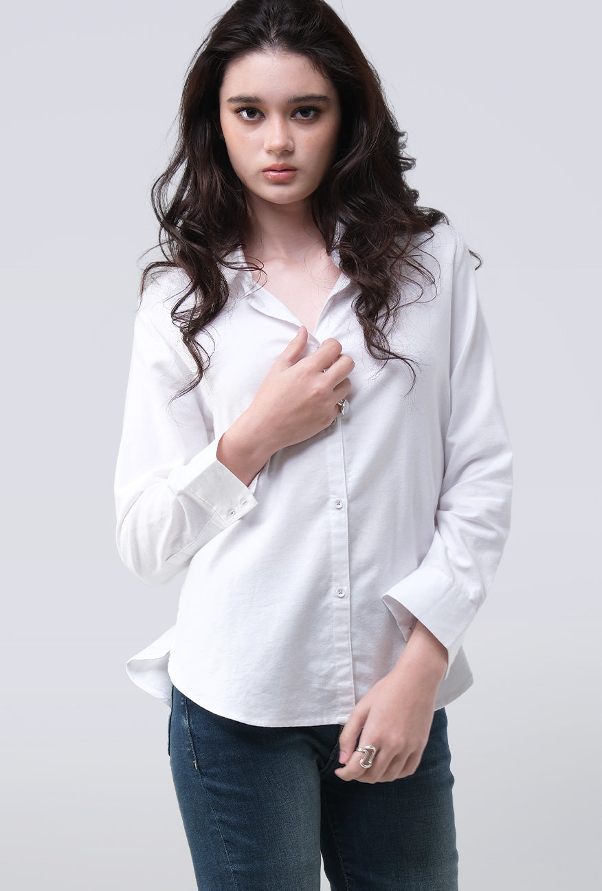 Kemeja Lengan Panjang Mellie White
