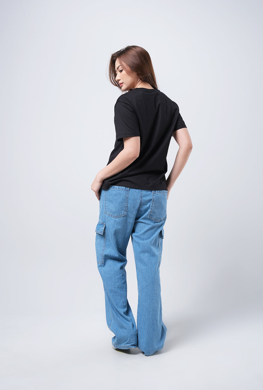 T-Shirt Basic Lengan Pendek Madelyn Black