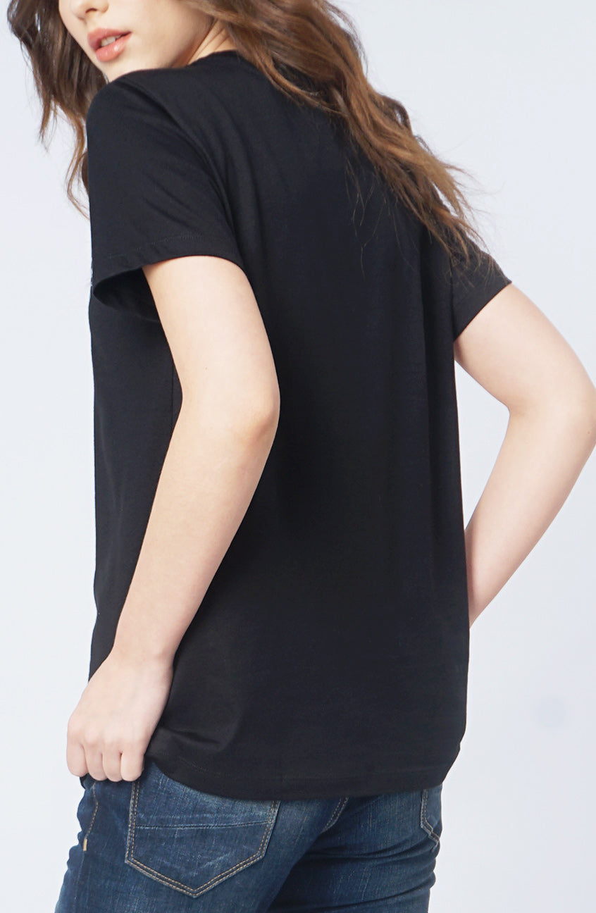 T-Shirt Lengan Pendek Amara Black