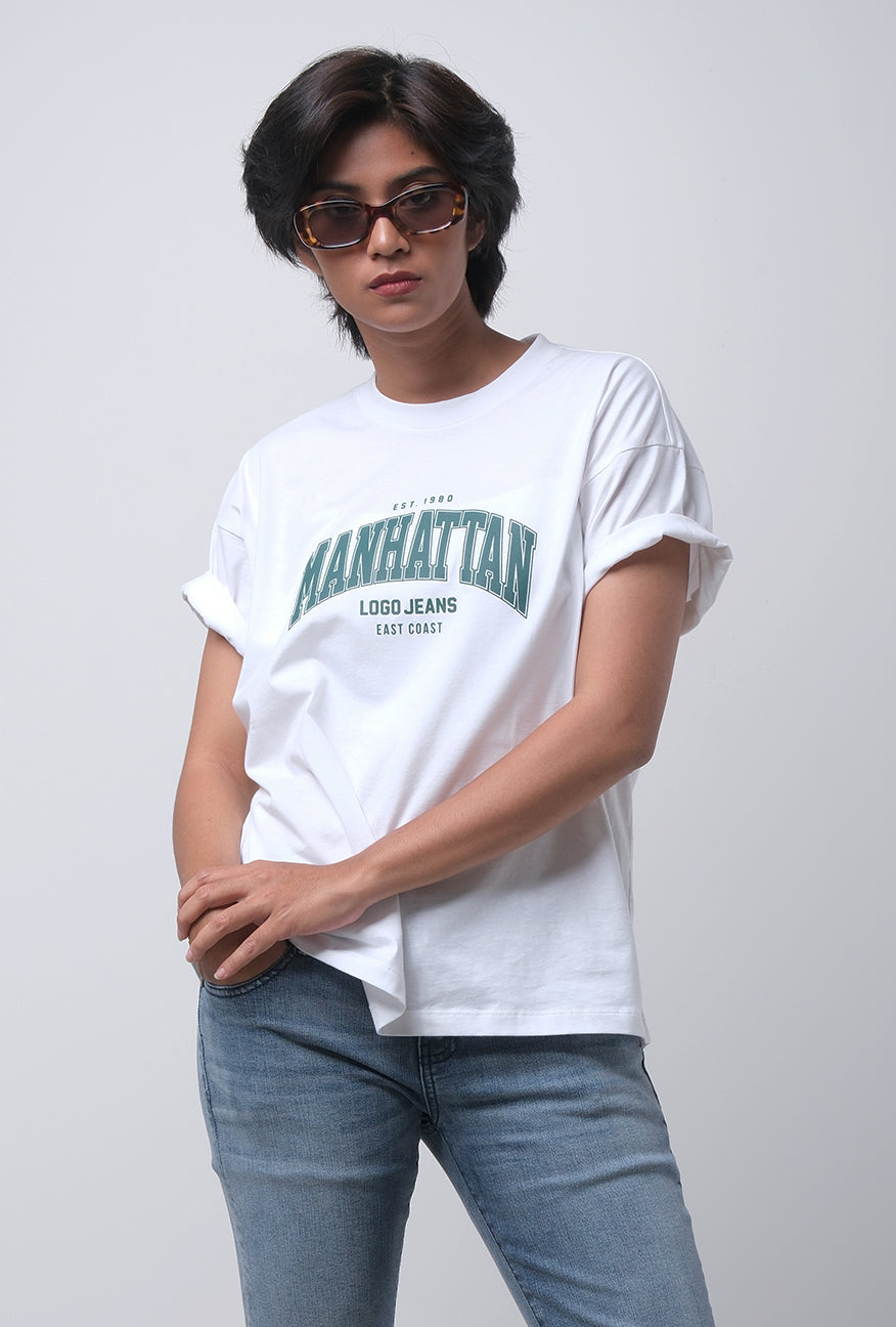 T-Shirt Oversized Lengan Pendek Leana Offwhite