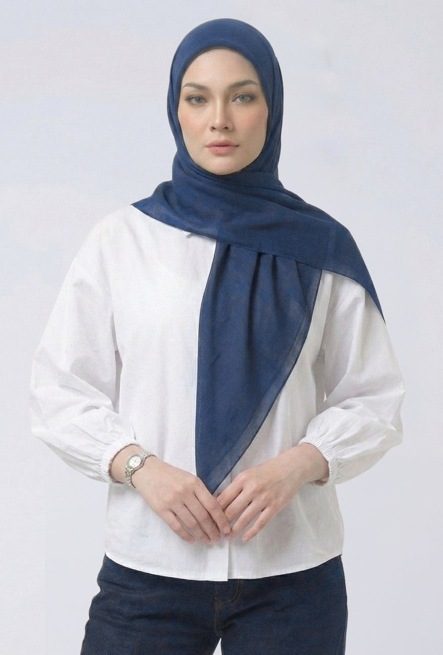 Hijab Bahan Voal Blue