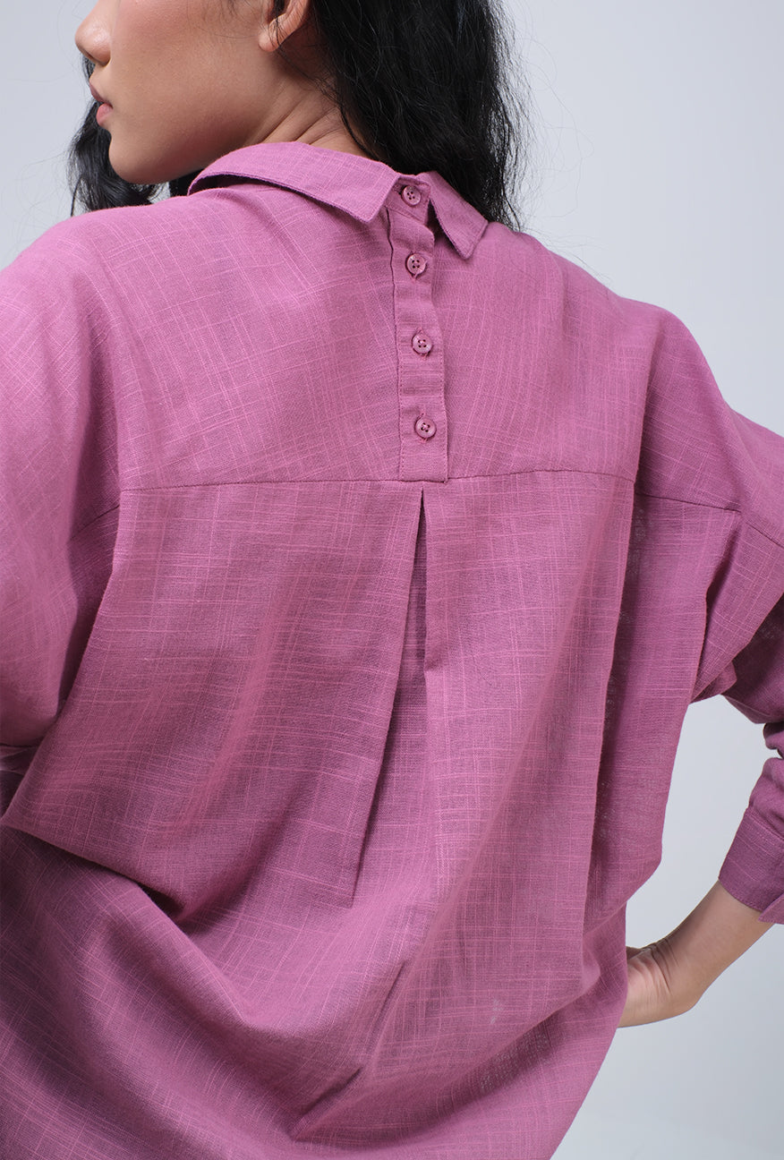 Kemeja Lengan Panjang Eftychia Purple
