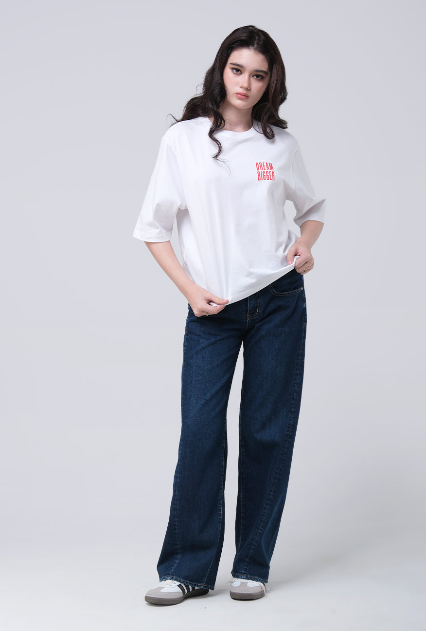 T-Shirt Lengan Pendek Maurine White