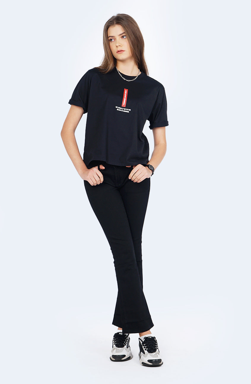 T-Shirt Regular Lengan Pendek Callia Black