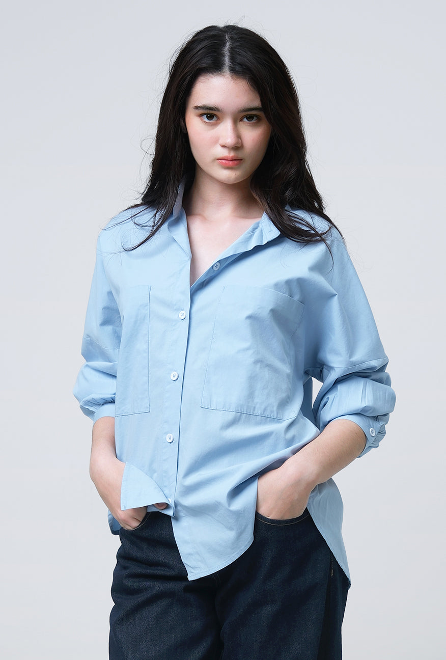 Kemeja Belqa Light Blue Exclusive Online