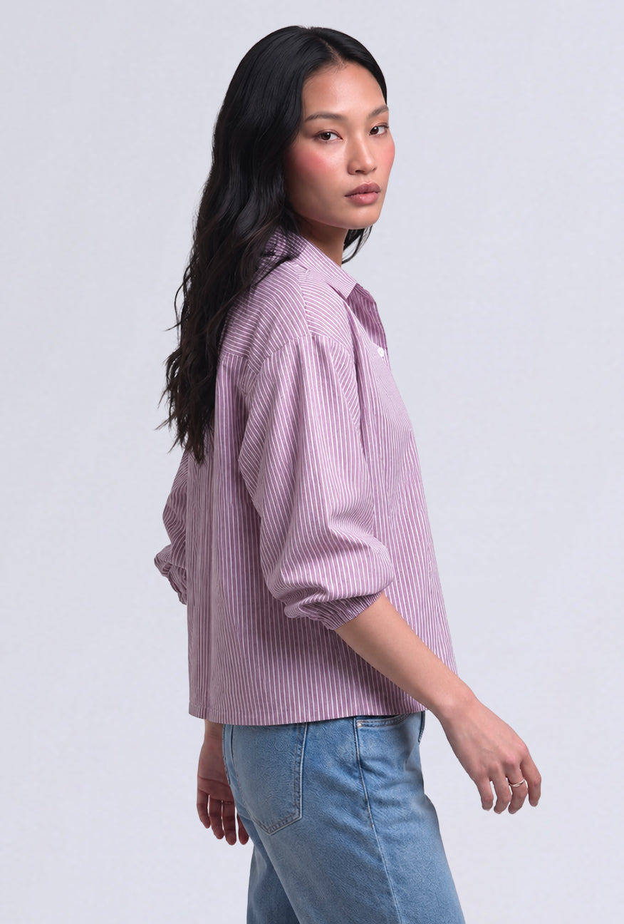 Kemeja Caelina Purple White