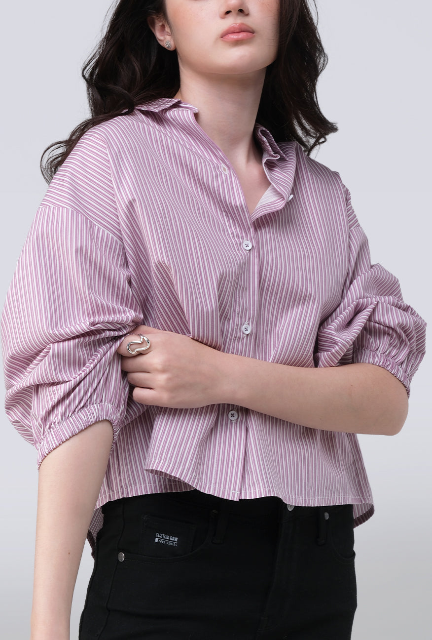 Kemeja Caelina Purple White