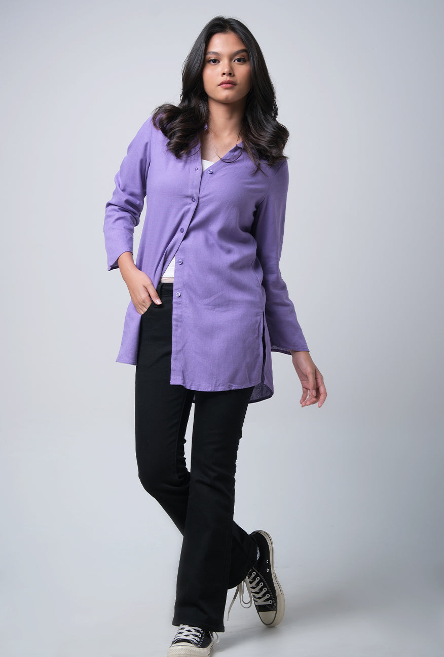 Kemeja Lengan Panjang Lucy Purple