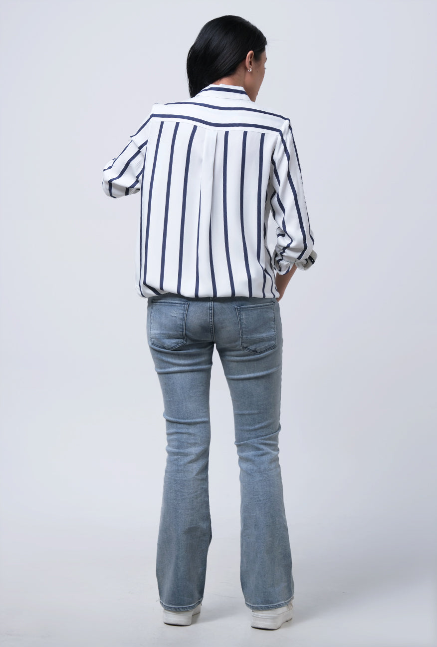 Jeans Bootcut J5 Series Light Blue With Destroy