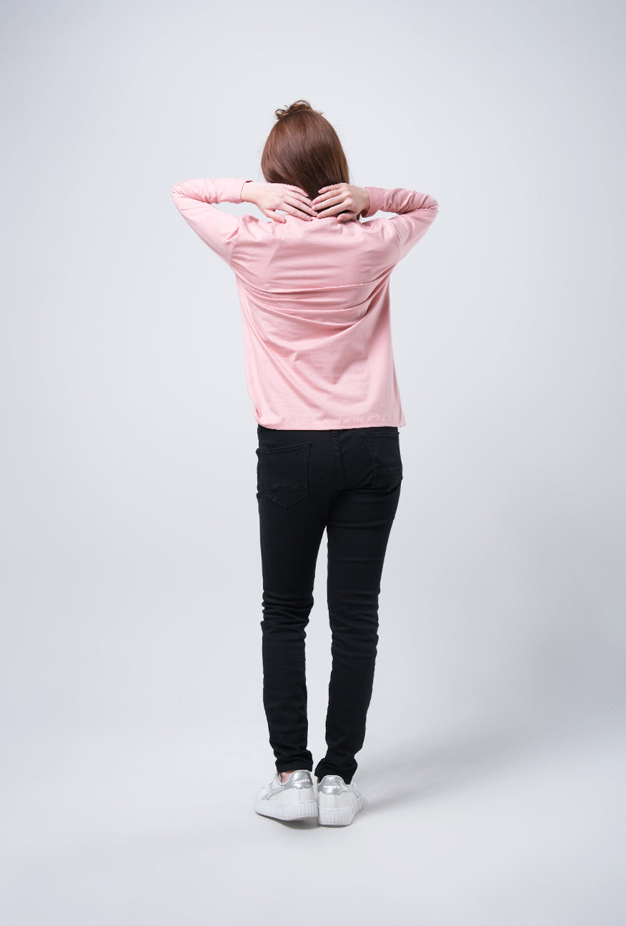 T-Shirt Lengan Panjang Darina Pink