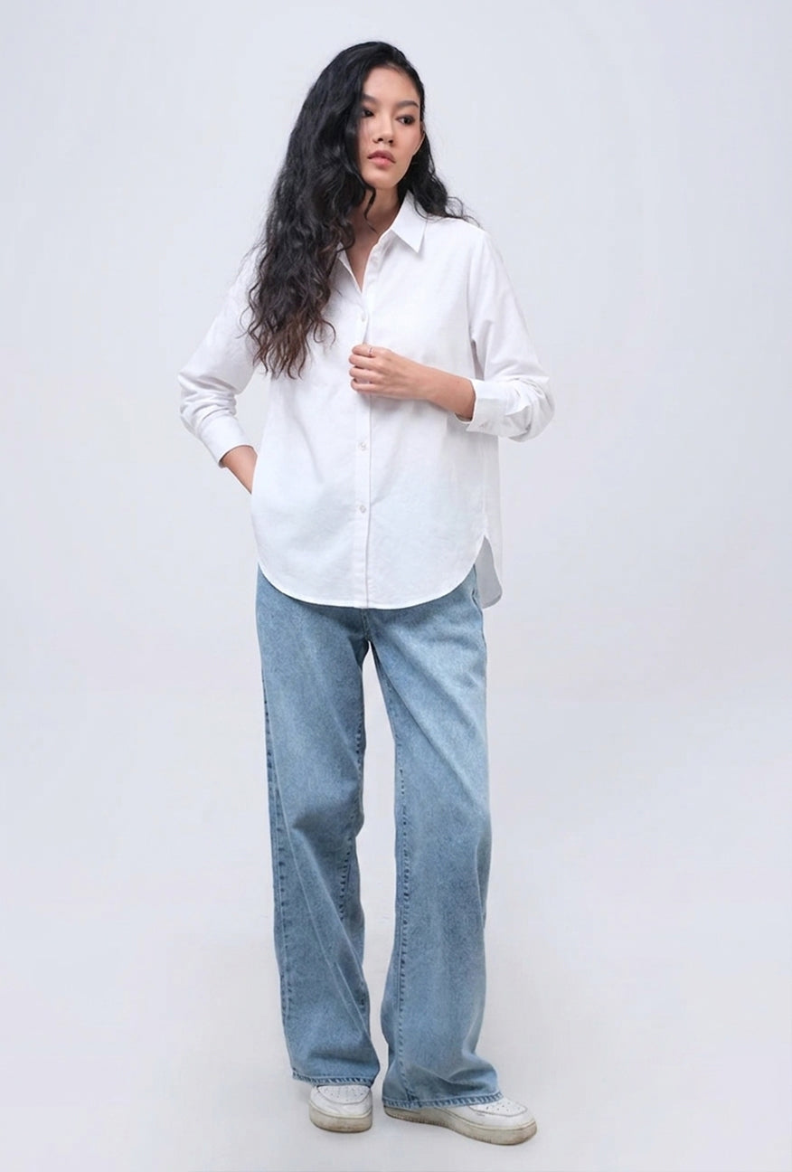 Kemeja Lengan Panjang Mellie White