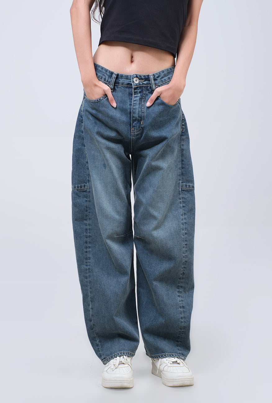 Jeans Barrel Sora Medium Blue