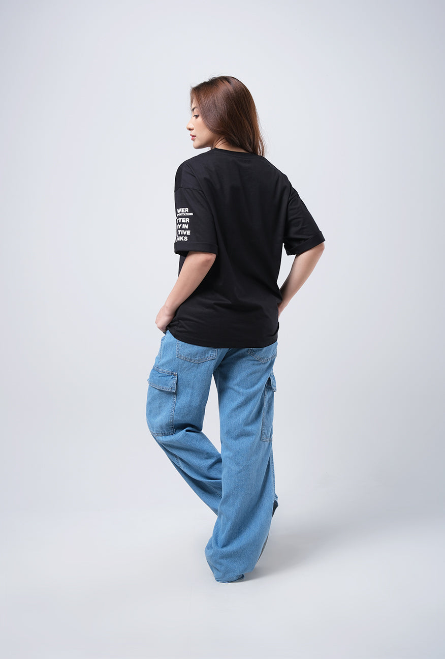 T-Shirt Oversized Lengan Pendek Careen Black