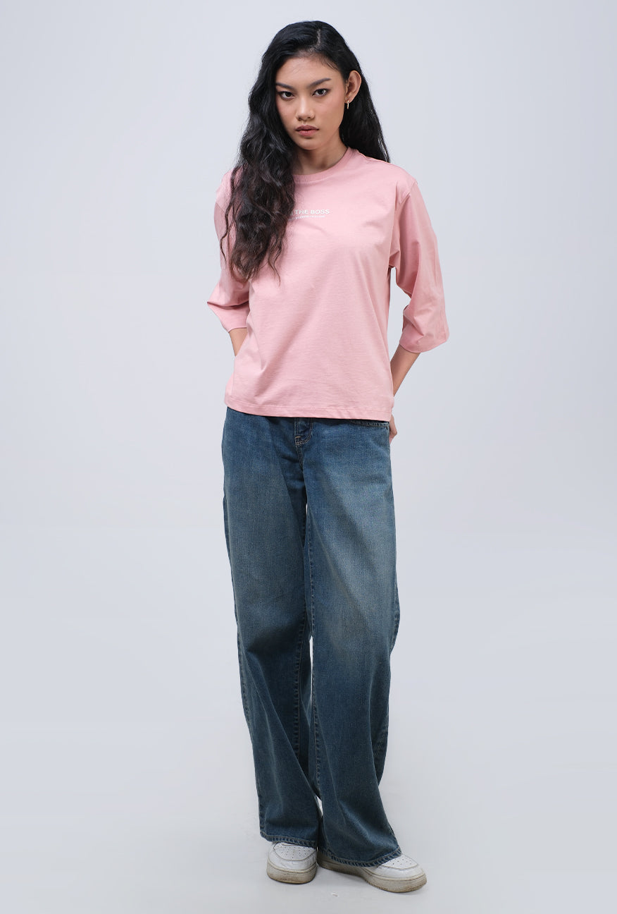 T-Shirt Lengan Panjang Malka Pink