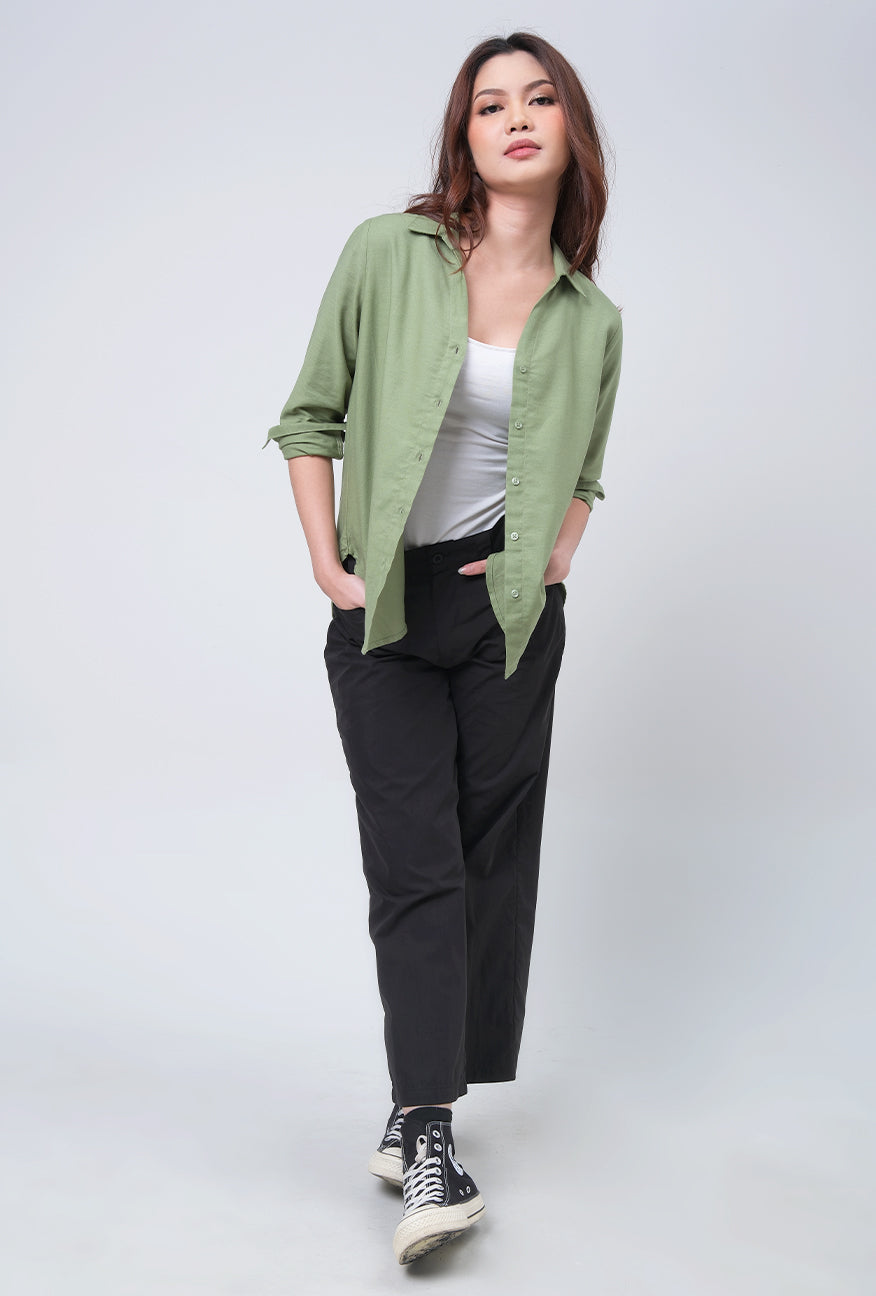 Kemeja Lengan Panjang Ninette Green