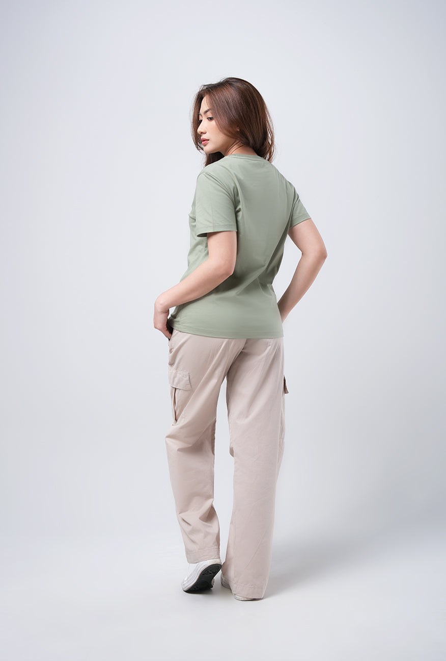 T-Shirt Basic Lengan Pendek Leilla Sage Green