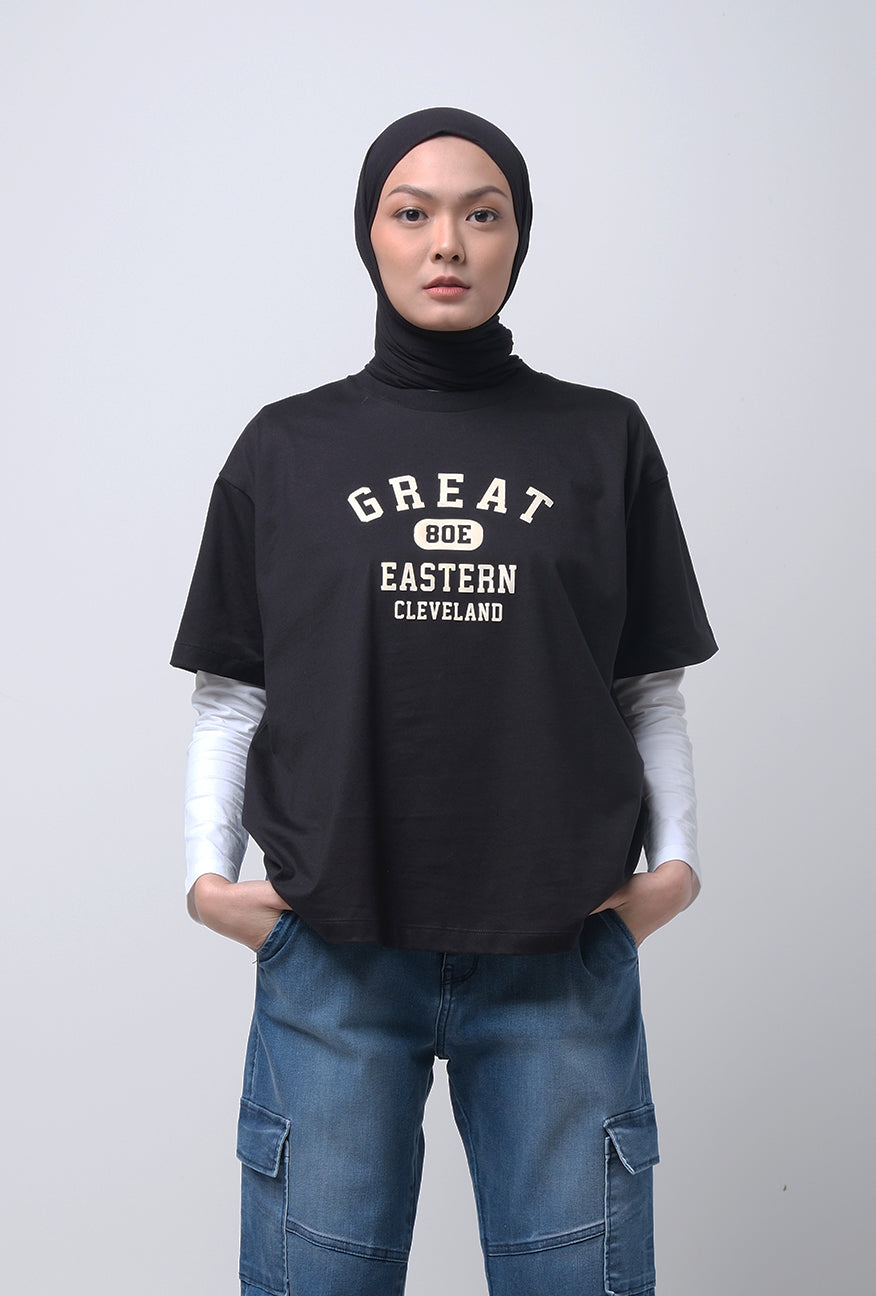 T-Shirt Oversized Lengan Pendek Velove Black