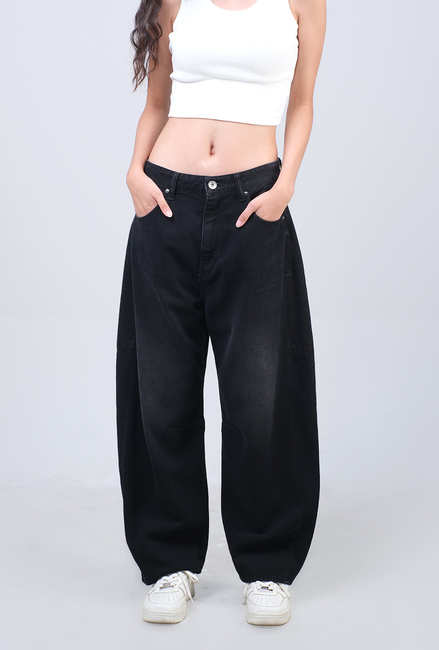 Jeans Barrel Sora Dark Grey