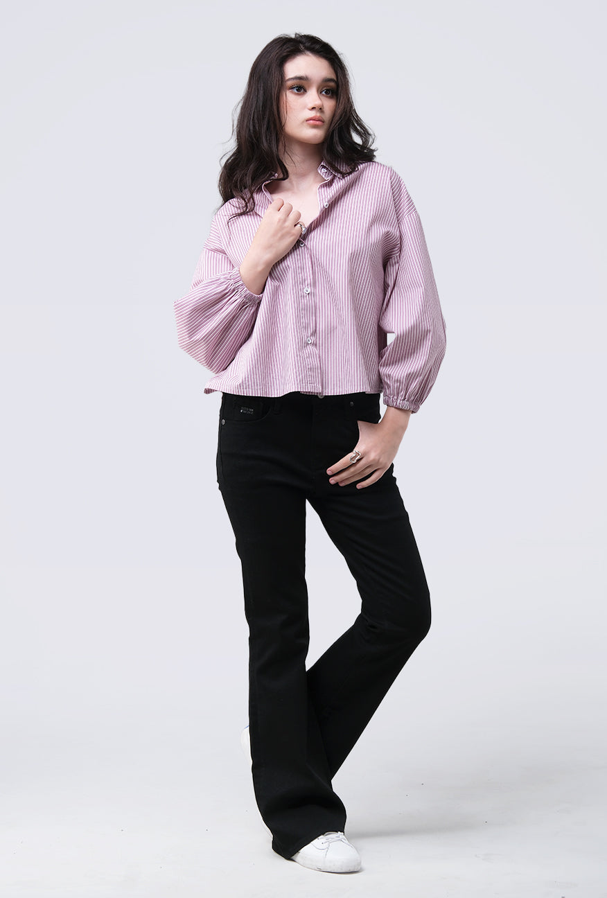 Kemeja Caelina Purple White