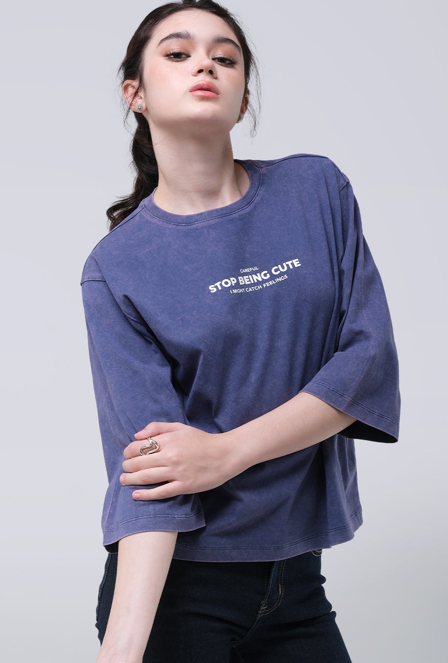 T-Shirt Lengan Pendek Marinza Blue