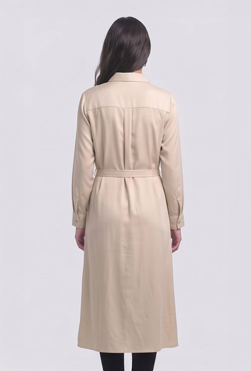 Dress Lengan Panjang Lulla Beige Cream