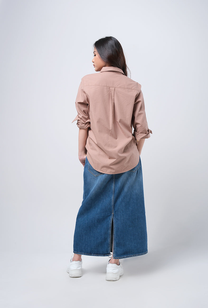 Kemeja Lengan Panjang Iris Brown