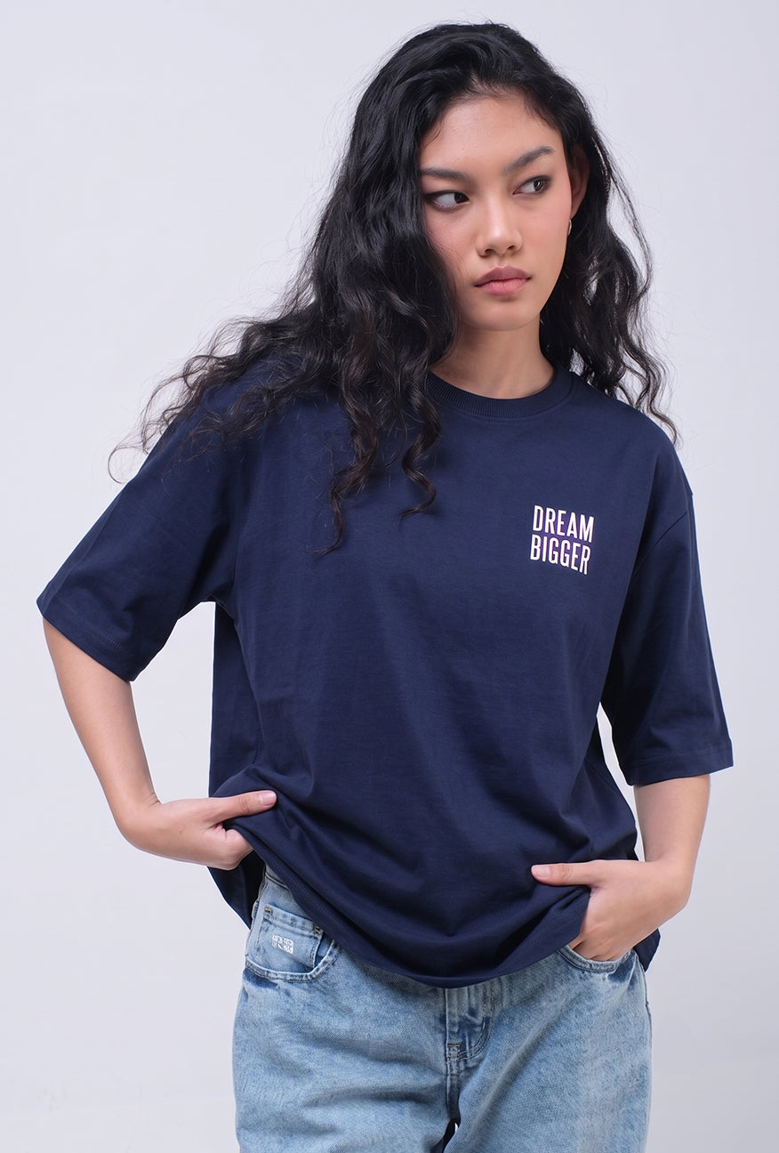 T-Shirt Lengan Pendek Maurine Navy